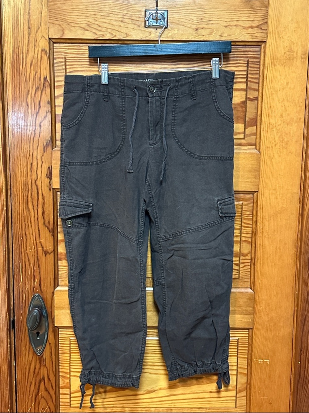 Ruff Hewn Dark Brown Cargo Drawstring Pants